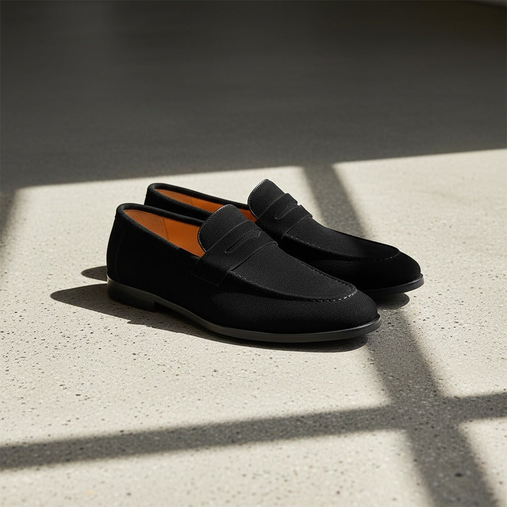 Mens Black Penny Loafers - Black - Lifestyle Inspiration