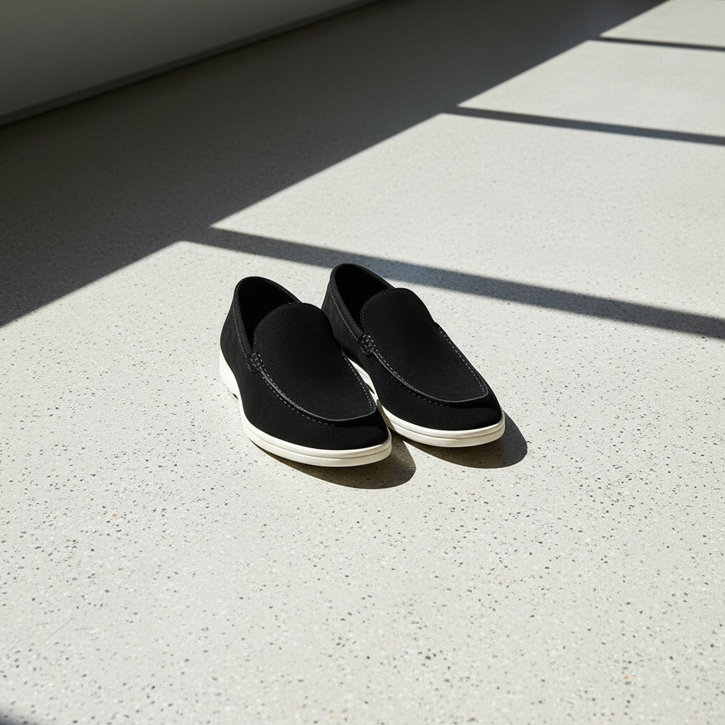 Mens Black Suede Loafers - Black - Lifestyle Inspiration