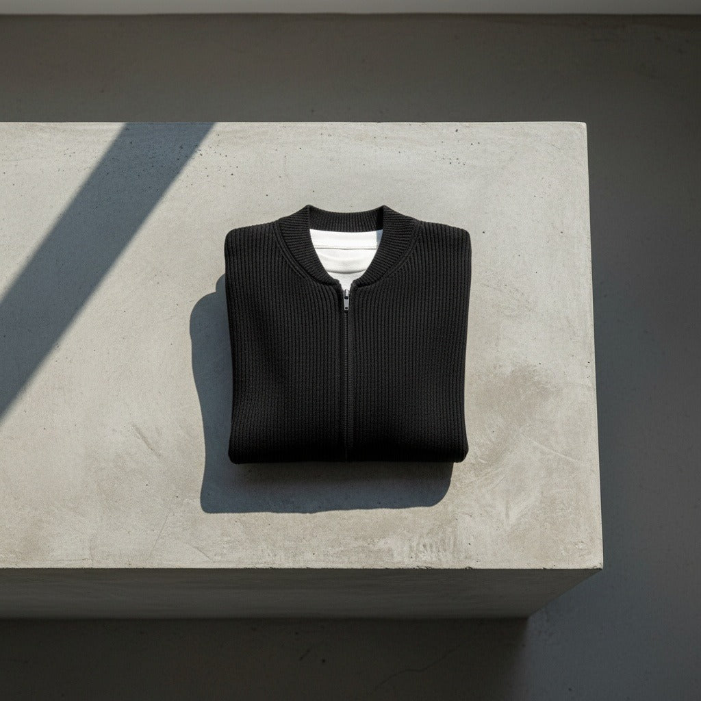 Mens Black Zip Cardigan - Black - Lifestyle Inspiration