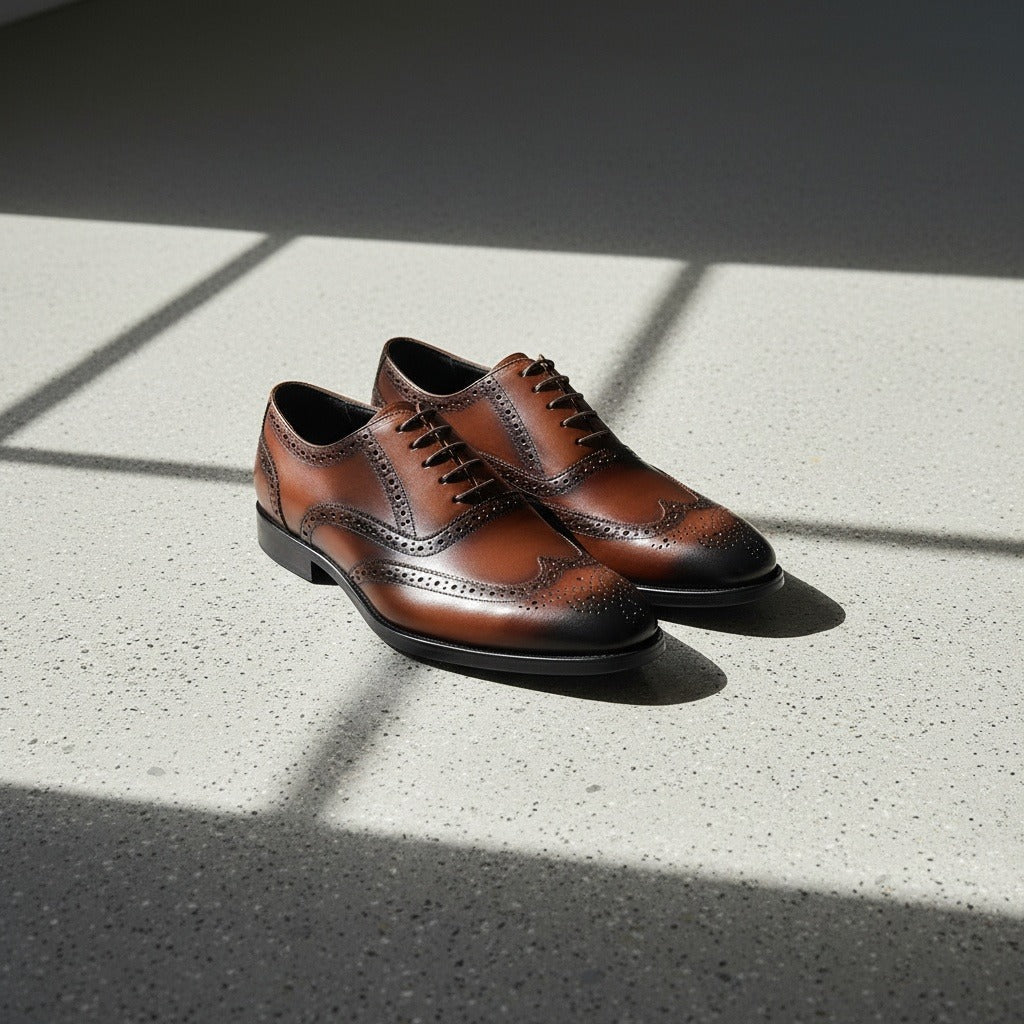 Mens Brown Brogue Shoes - Brown - Lifestyle Inspiration
