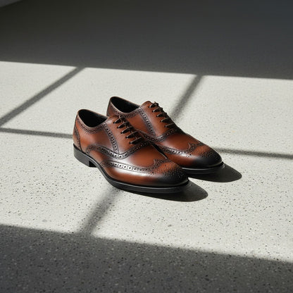Mens Brown Brogue Shoes - Brown - Lifestyle Inspiration