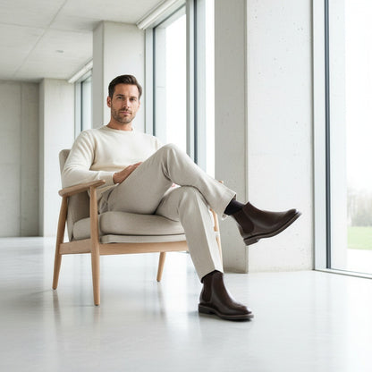 Mens Brown Chelsea Boots - Brown - Side Profile