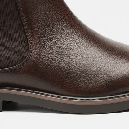 Mens Brown Chelsea Boots - Brown - Texture Close Up
