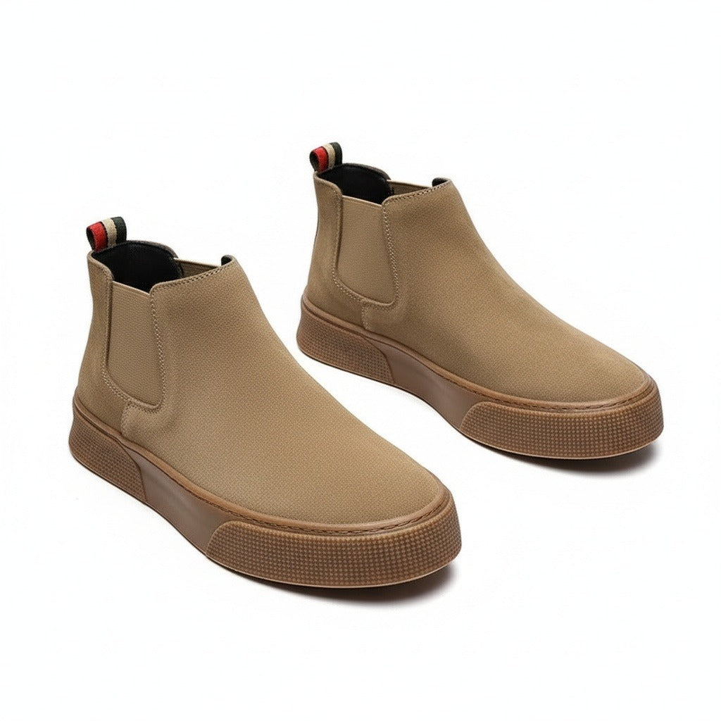 Mens Brown Slip On Shoes - Brown - Front View