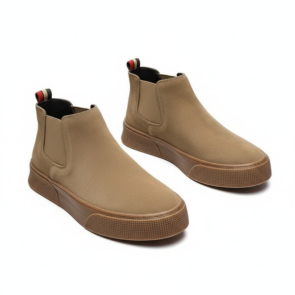 Mens Brown Slip On Shoes - Brown - Front View