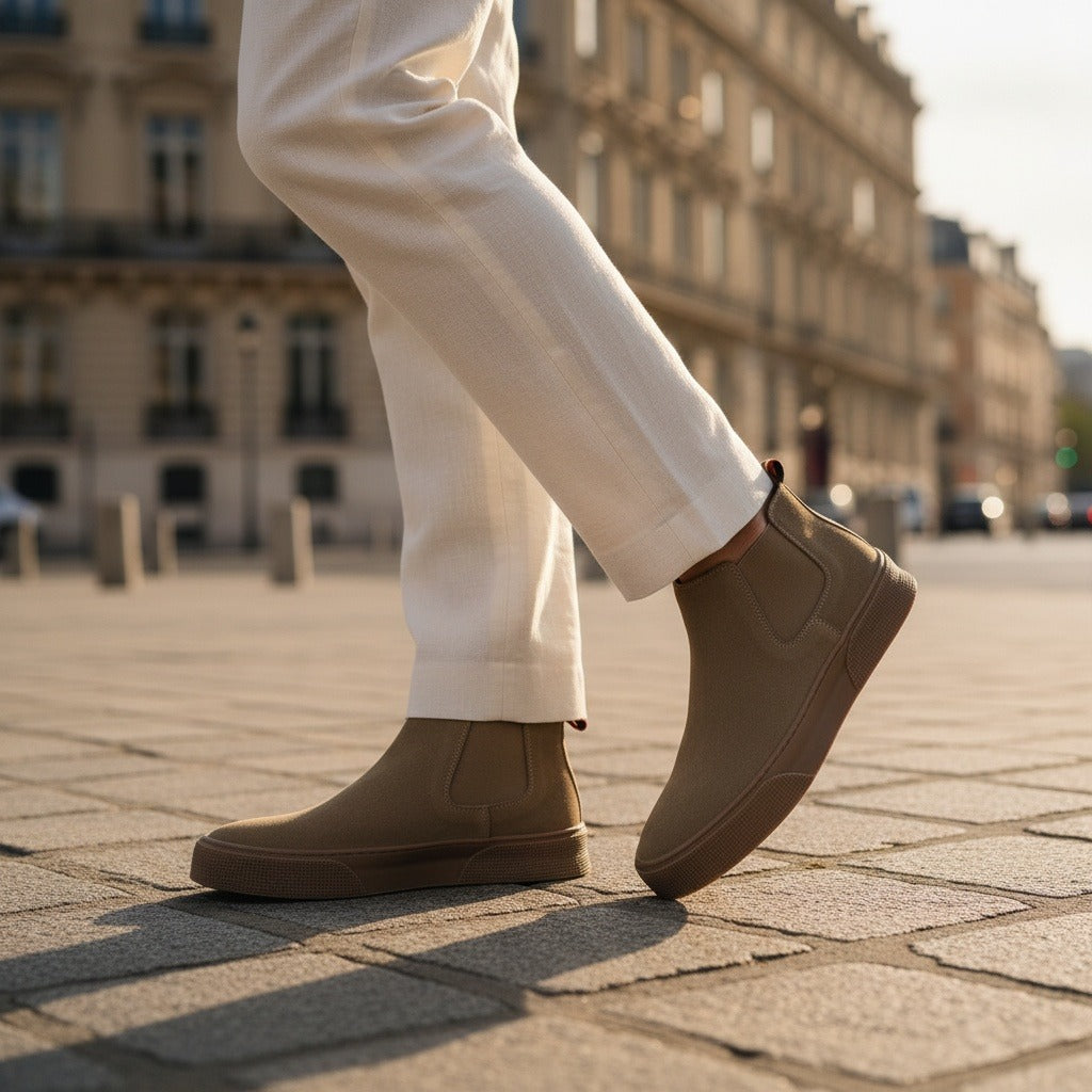 Mens Brown Slip On Shoes - Brown - Angled Shot