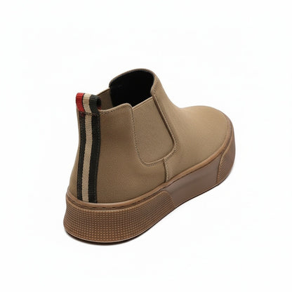 Mens Brown Slip On Shoes - Brown - Fabric Detail