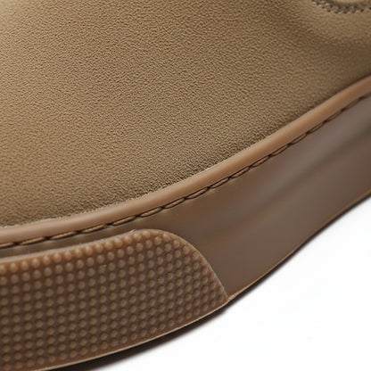 Mens Brown Slip On Shoes - Brown - Texture Close Up