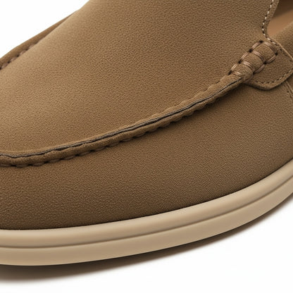 Mens Brown Suede Loafers