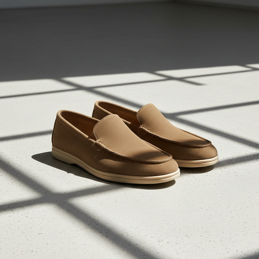 Mens Brown Suede Loafers