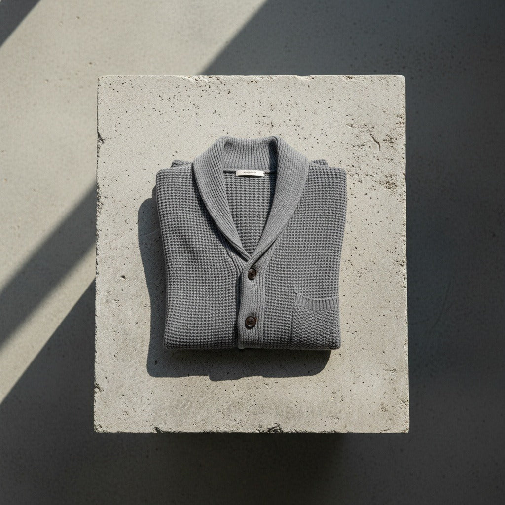 Men's Cardigan with Buttons - Heather Gray - Lifestyle Inspiration