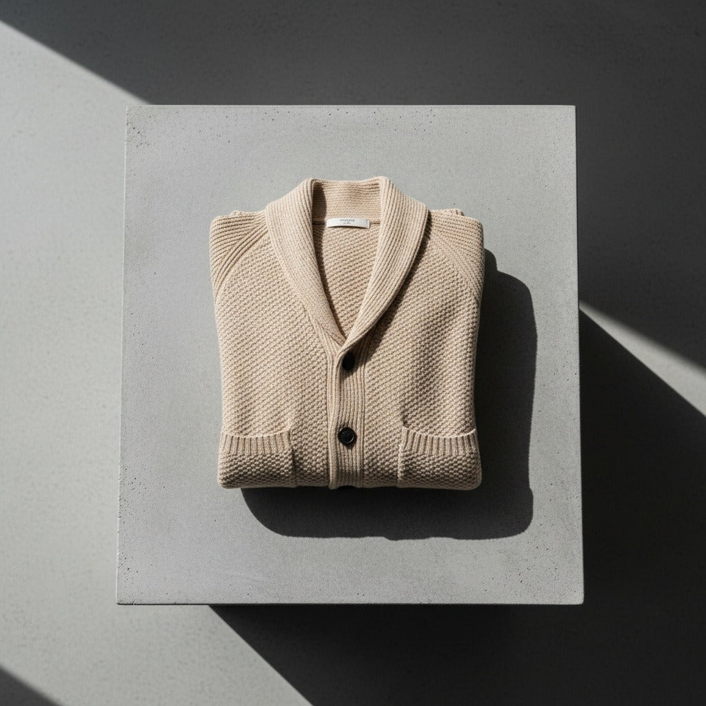 Men's Cardigan with Buttons - Camel - Lifestyle Inspiration