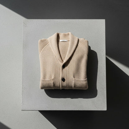 Men's Cardigan with Buttons - Camel - Lifestyle Inspiration