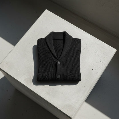 Men's Cardigan with Buttons - Black - Lifestyle Inspiration