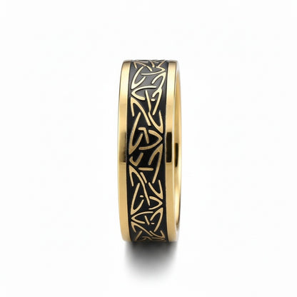 Mens Celtic Rings - Onyx - Fabric Detail