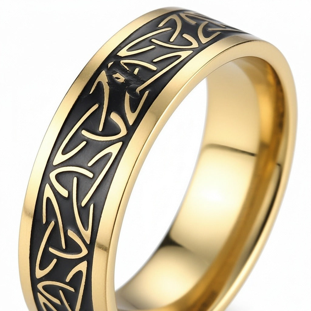 Mens Celtic Rings - Onyx - Texture Close Up