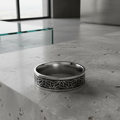 Mens Celtic Rings - Ebony - Back View