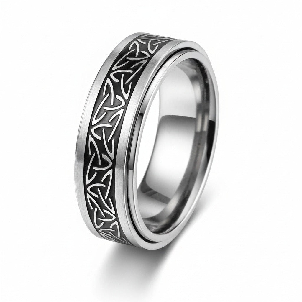 Mens Celtic Rings - Ebony - Fabric Detail