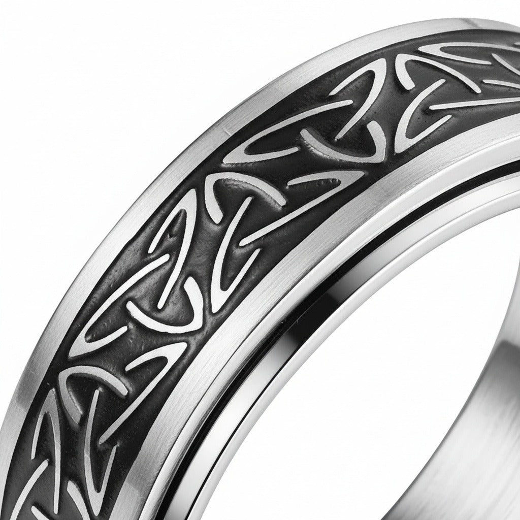 Mens Celtic Rings - Ebony - Texture Close Up