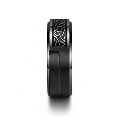 Mens Celtic Rings - Black - Fabric Detail