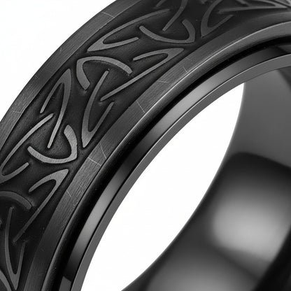 Mens Celtic Rings - Black - Texture Close Up