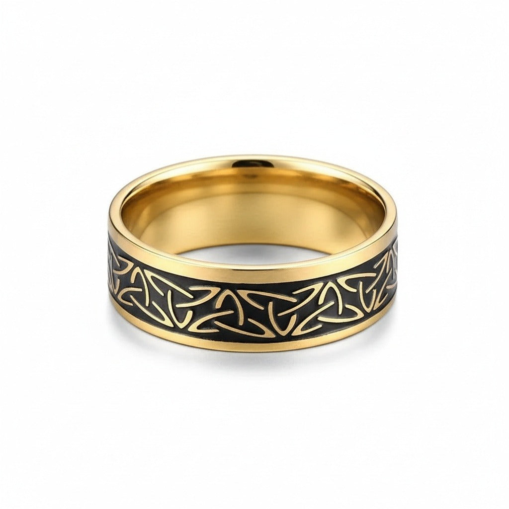 Mens Celtic Rings - Onyx - Front View