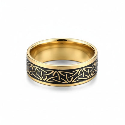 Mens Celtic Rings - Onyx - Front View