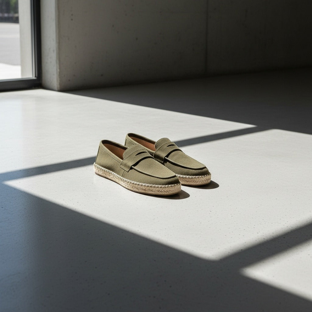 Mens Espadrille Shoes - Olive Green - Lifestyle Inspiration