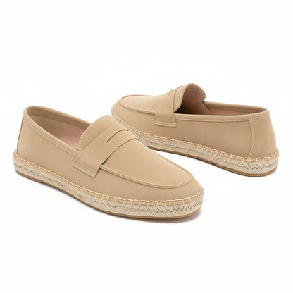Mens Espadrille Shoes - Sandstone - Front View