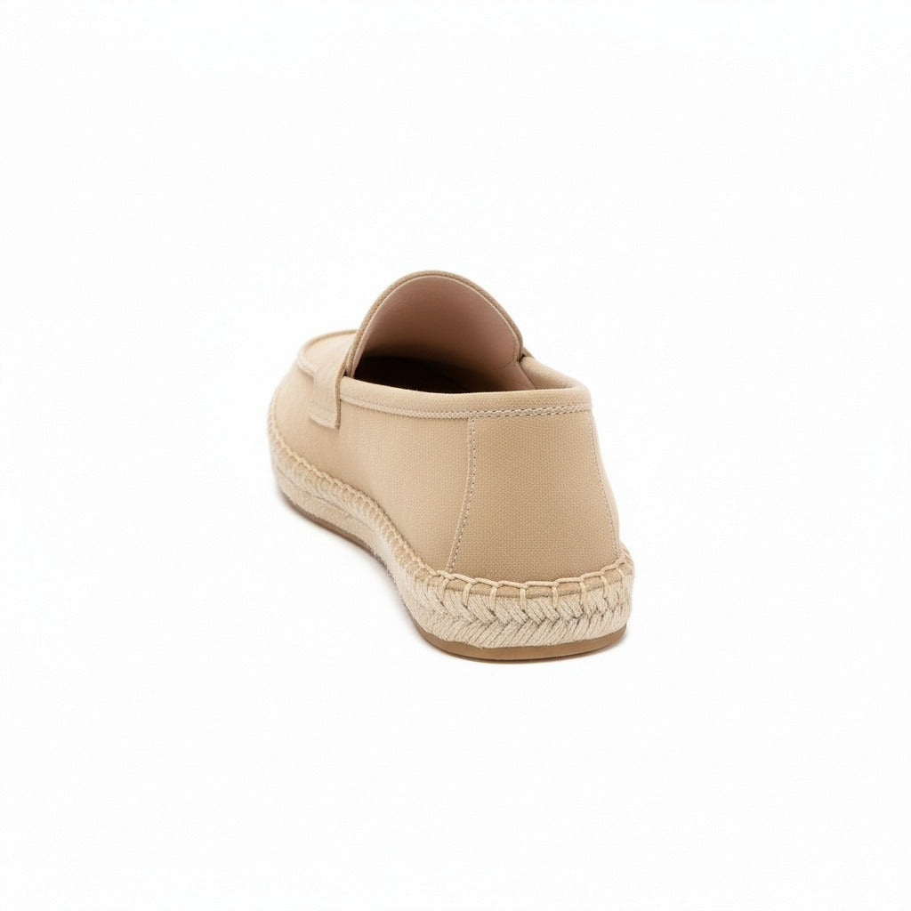 Mens Espadrille Shoes - Sandstone - Fabric Detail