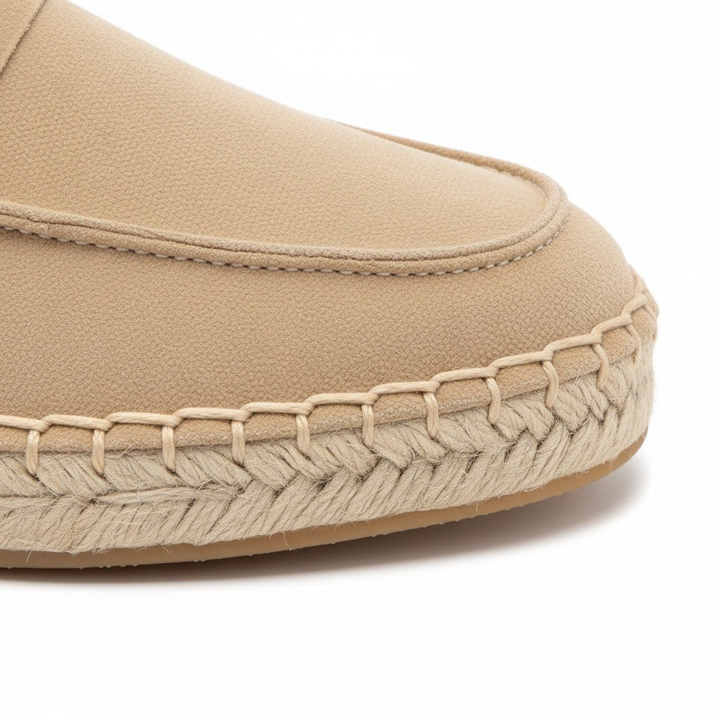 Mens Espadrille Shoes - Sandstone - Texture Close Up