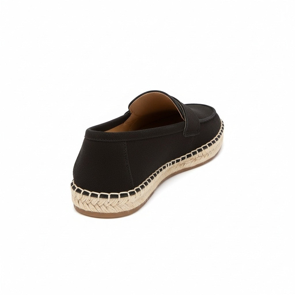 Mens Espadrille Shoes - Charcoal - Fabric Detail