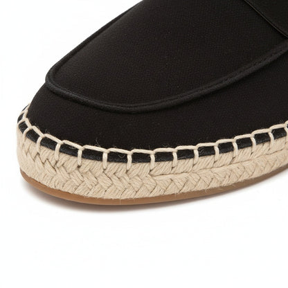 Mens Espadrille Shoes - Charcoal - Texture Close Up
