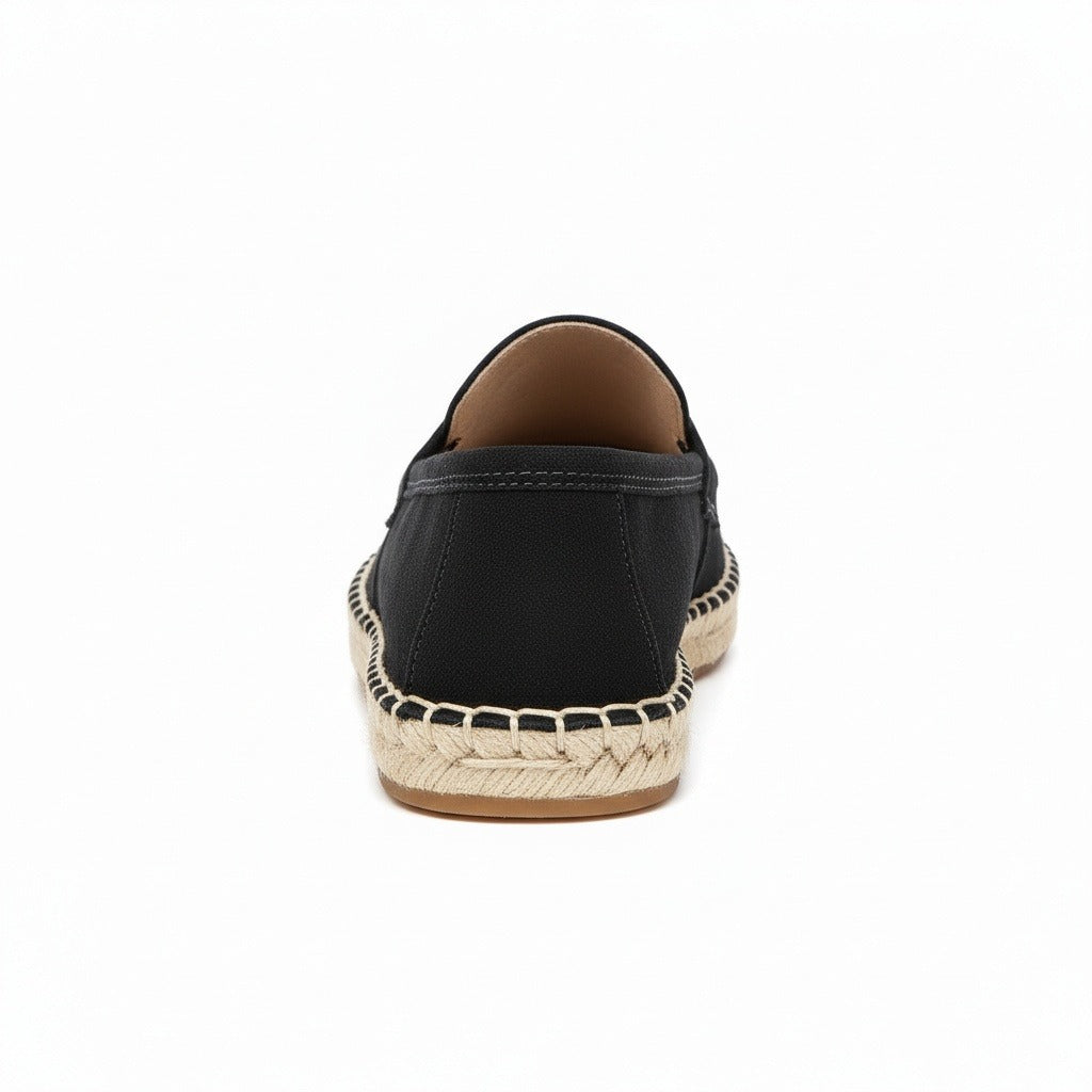 Mens Espadrille Shoes - Black - Fabric Detail