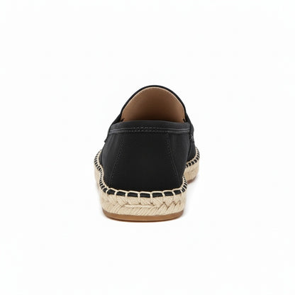 Mens Espadrille Shoes - Black - Fabric Detail