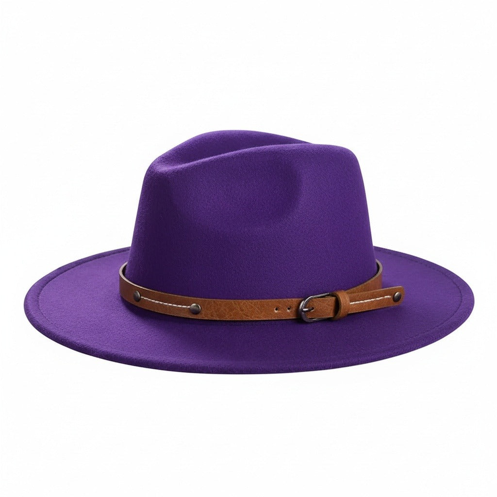 Mens Felt Hat - Purple - Front View