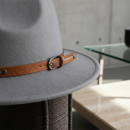 Mens Felt Hat - Slate Gray - Back View