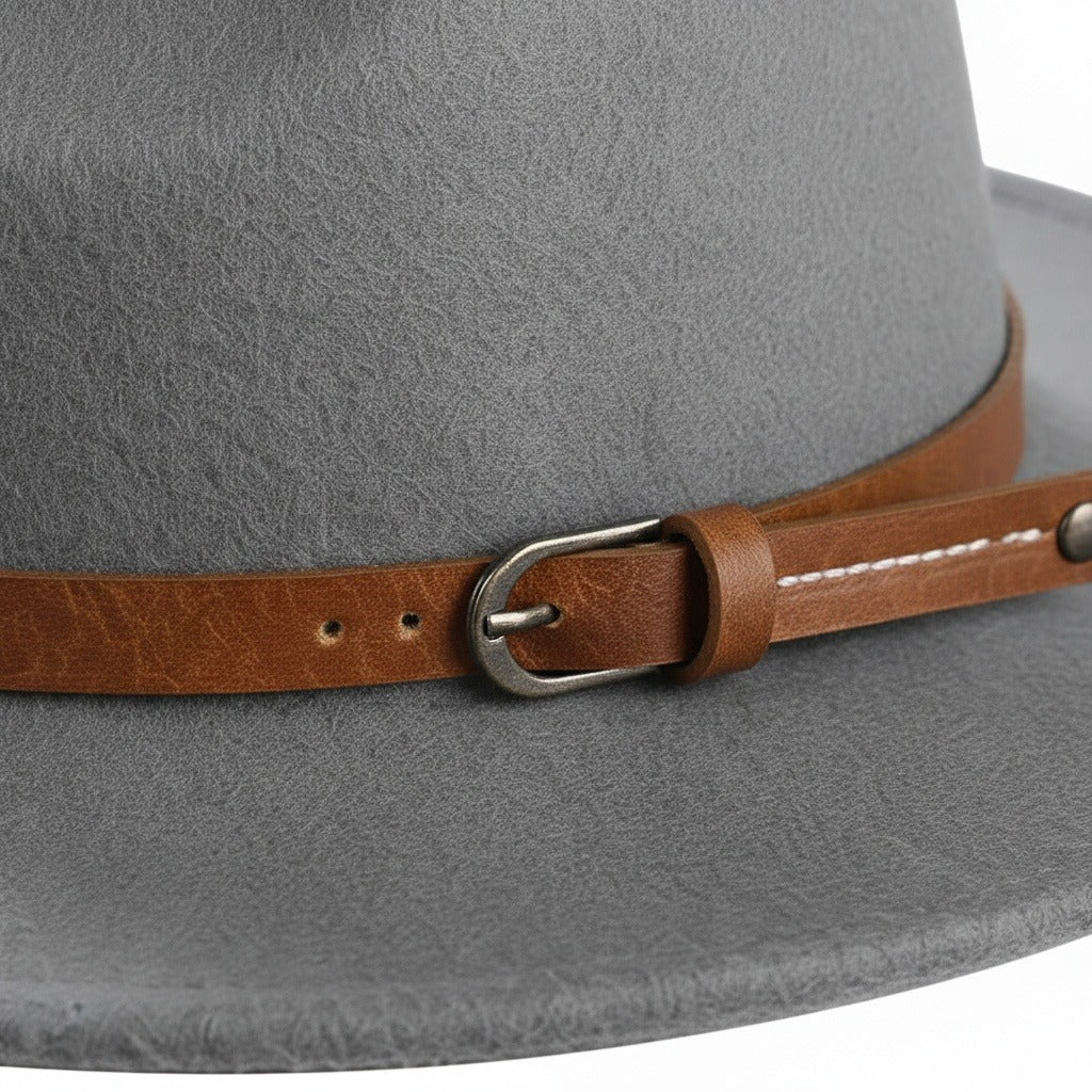 Mens Felt Hat - Slate Gray - Texture Close Up