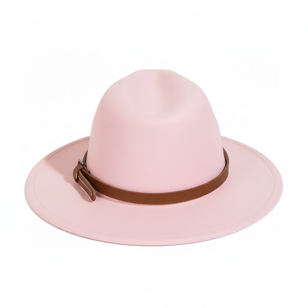 Mens Felt Hat - Baby Pink - Fabric Detail