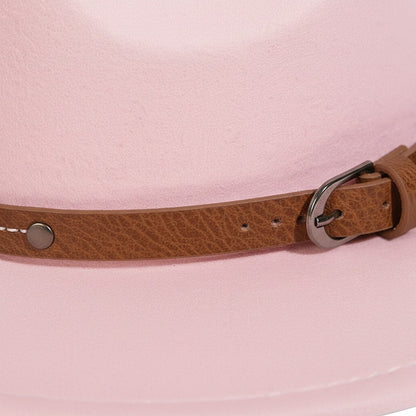 Mens Felt Hat - Baby Pink - Texture Close Up
