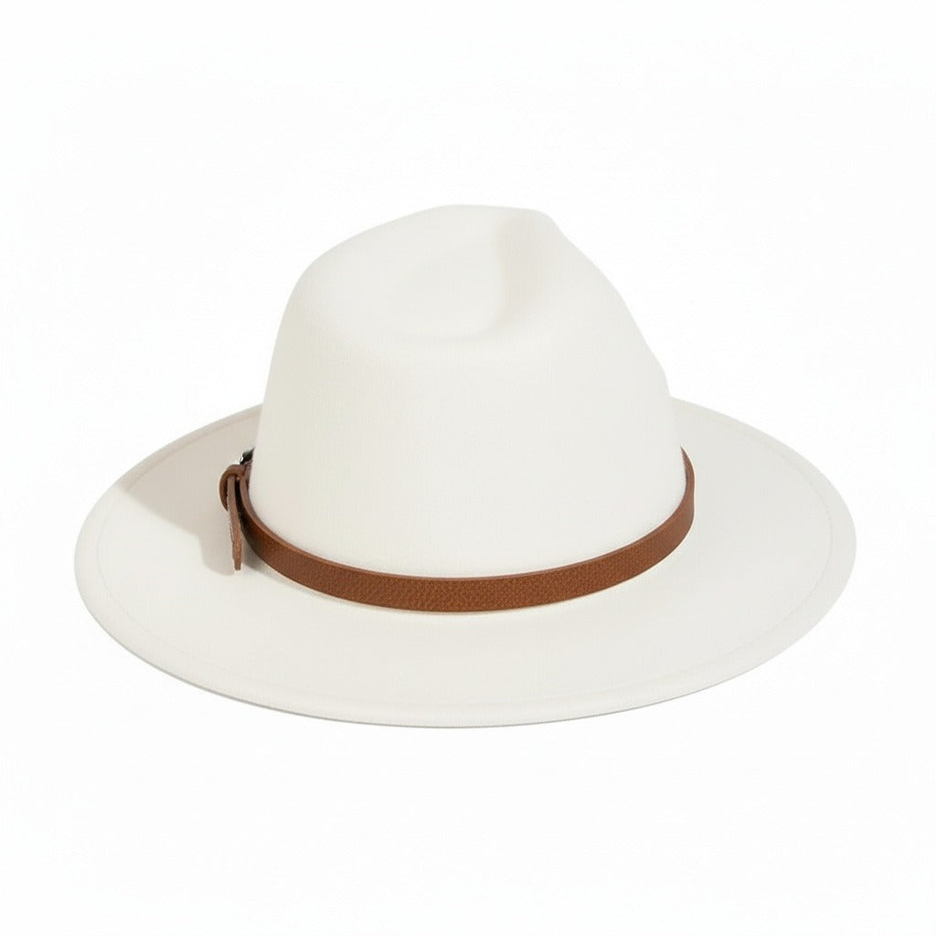 Mens Felt Hat - Off-White - Fabric Detail