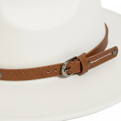 Mens Felt Hat - Off-White - Texture Close Up