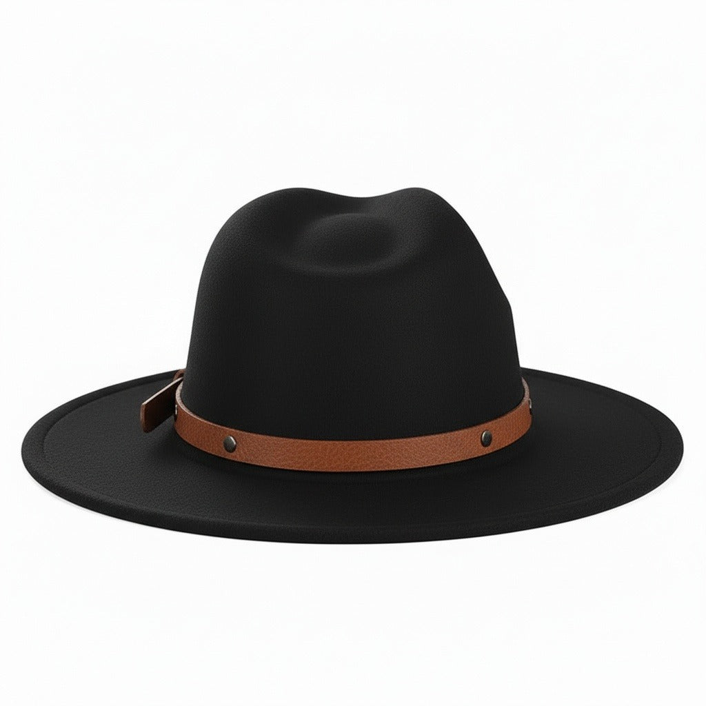 Mens Felt Hat - Midnight Black - Fabric Detail