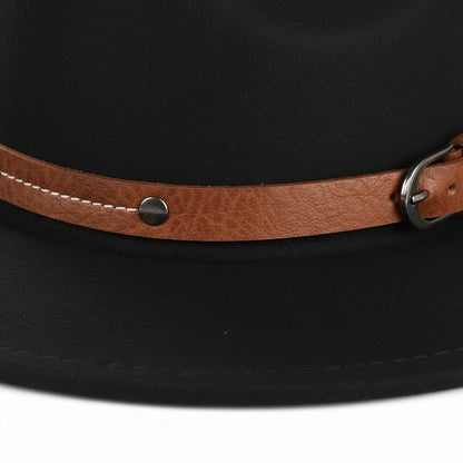 Mens Felt Hat - Midnight Black - Texture Close Up