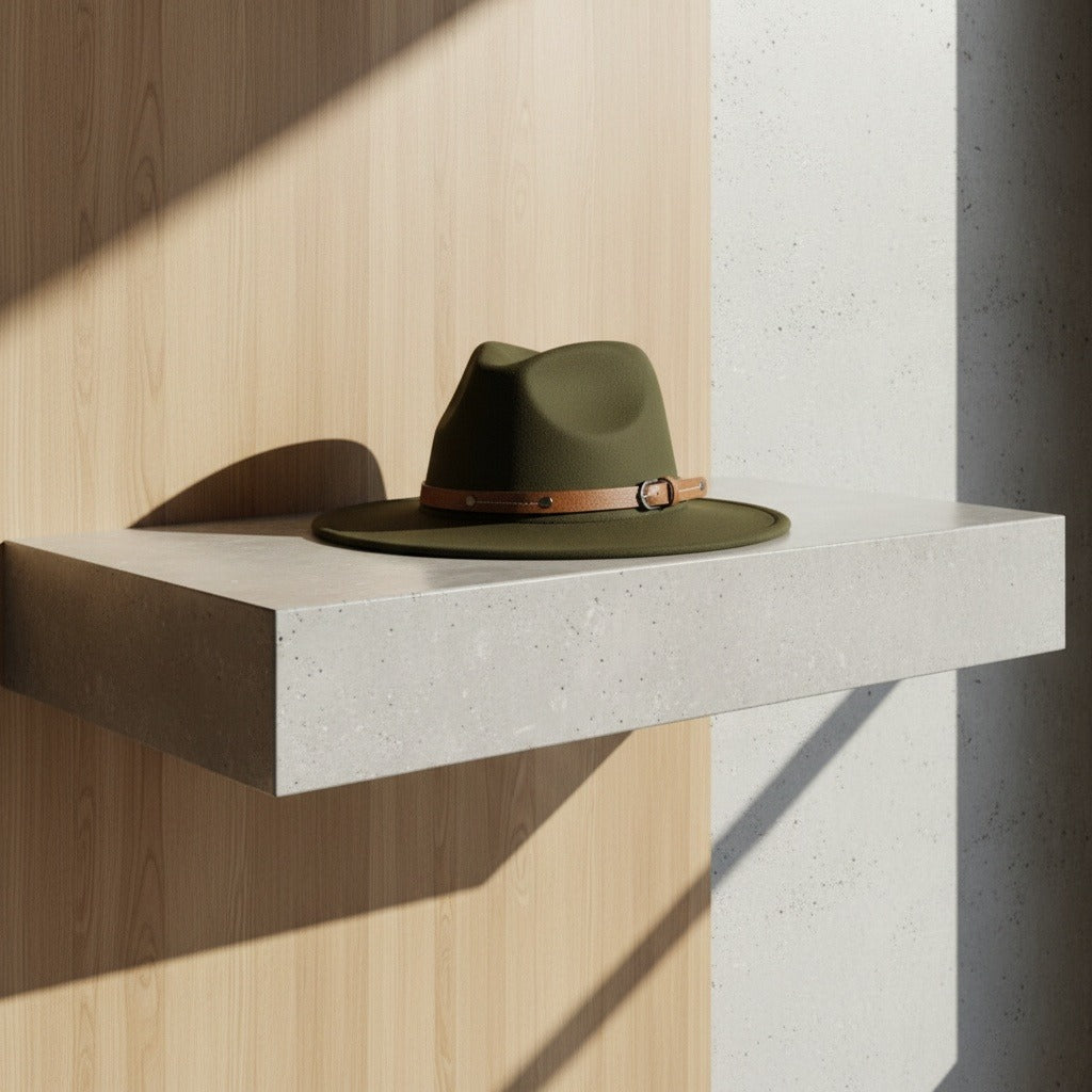 Mens Felt Hat - Olive Green - Lifestyle Inspiration