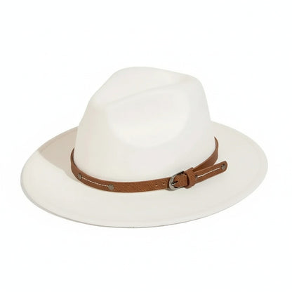 Mens Felt Hat - Cream - Front View