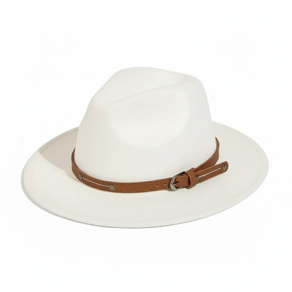 Mens Felt Hat - Cream - Fabric Detail