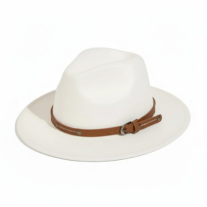 Mens Felt Hat - Cream - Fabric Detail