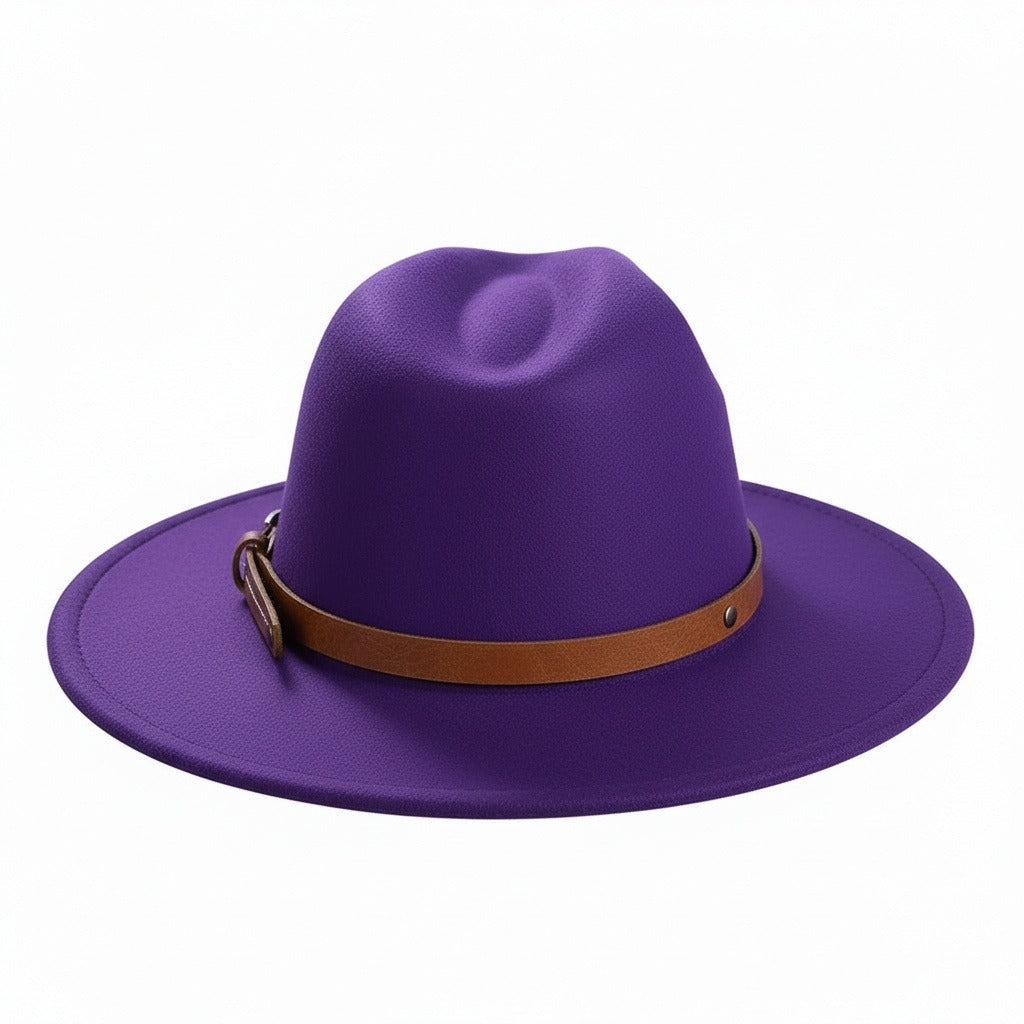 Mens Felt Hat - Purple - Fabric Detail