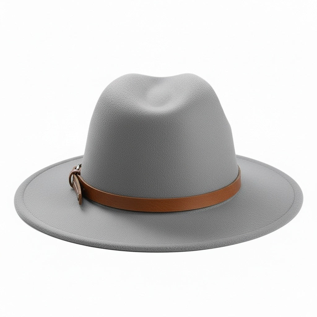 Mens Felt Hat - Stone Gray - Fabric Detail